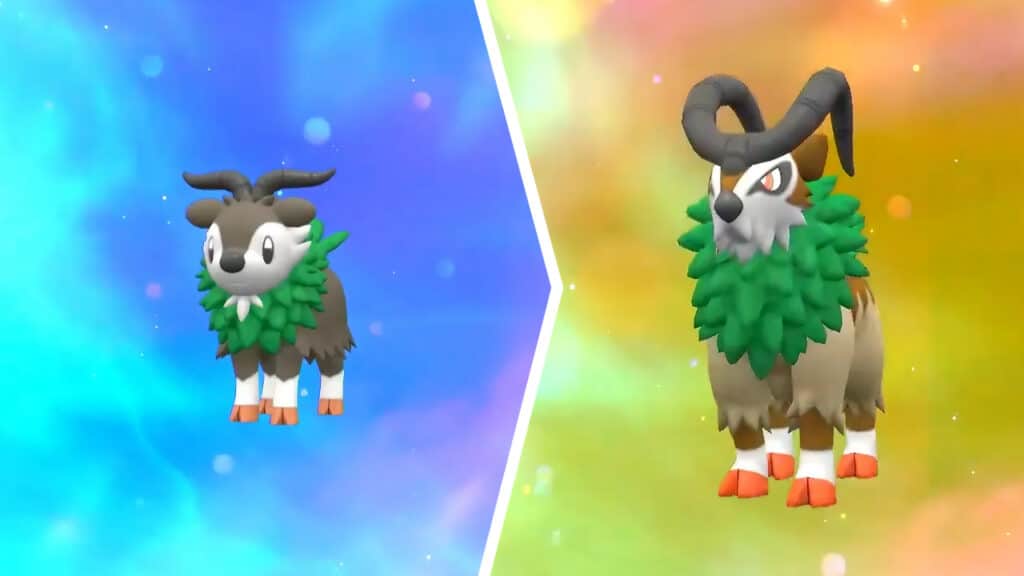 Evolving Skiddo into Gogoat in Pokémon Scarlet and Violet