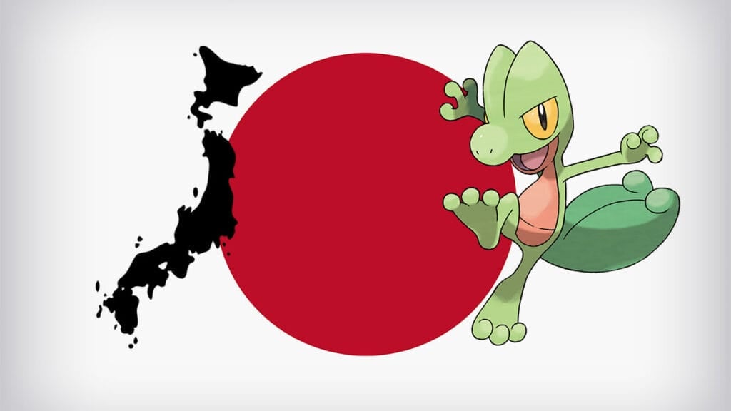 japan flag and treecko