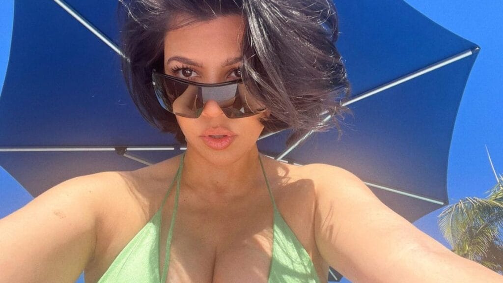 The Kardashians Kourtney in green swimwear