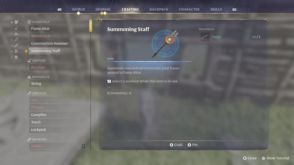 how to obtain the Summoning Staff, Enshrouded