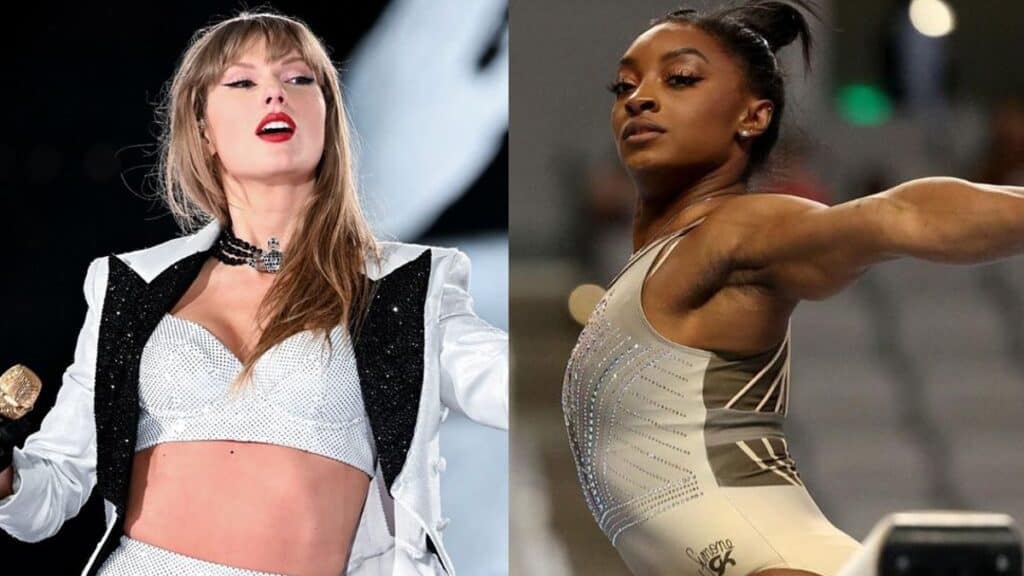 Taylor Swift and Simone Biles photo merge