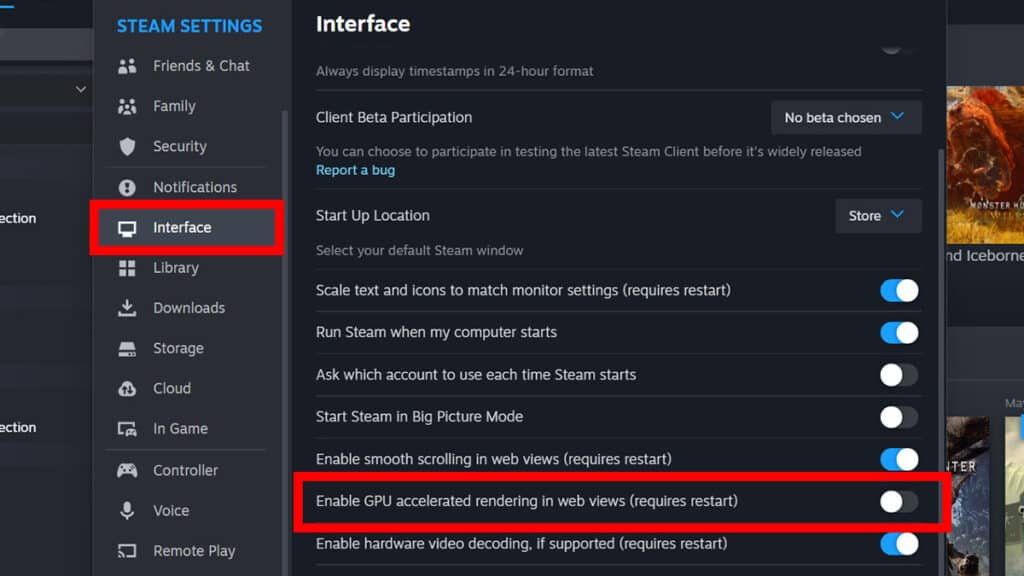 Disable Certain Steam Library Settings To Fix Client Webhelper High Memory Usage