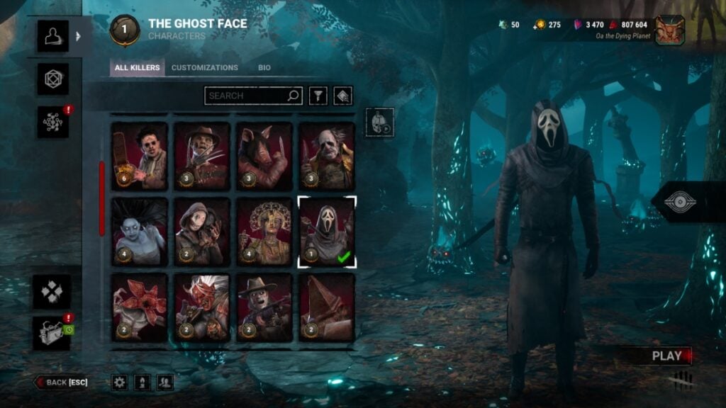 Ghost Face, one of the best stealth killers in Dead by Daylight