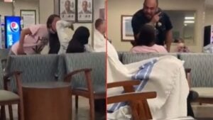 Karen is at it Again, Yelling at People in a Hospital 'She Buckled Real Quick'