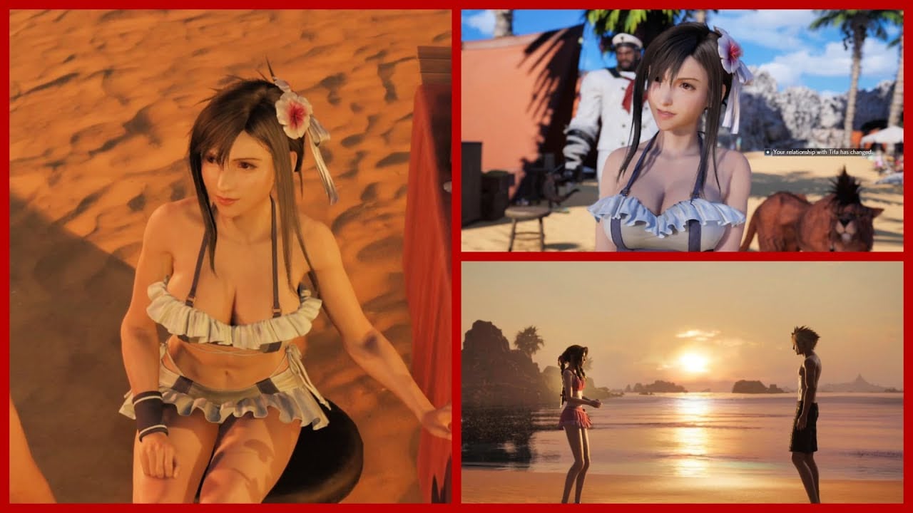 Final Fantasy 7 Rebirth Full Bikini Romance Scenes No Commentary
