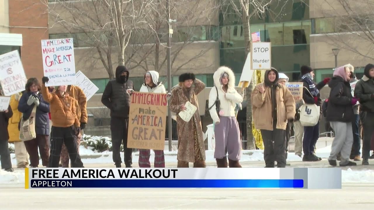 AASD students protest president, as Trump discusses first year in office