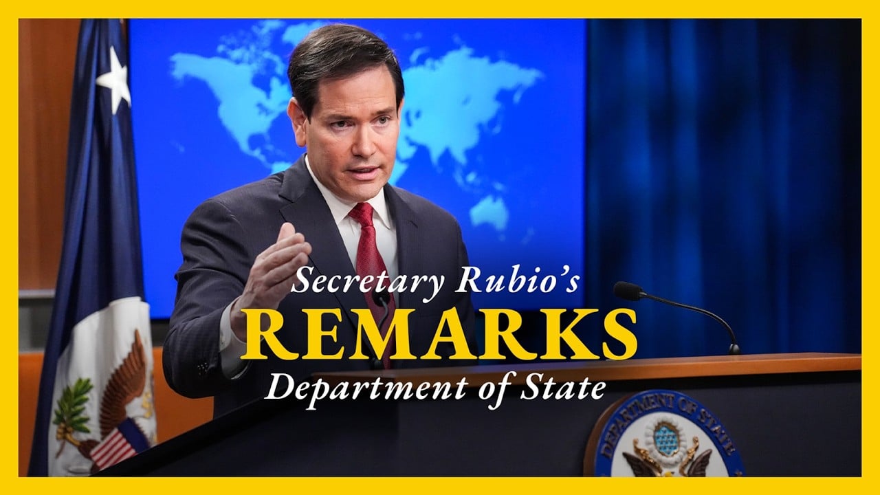 Secretary Rubio delivers remarks to the press