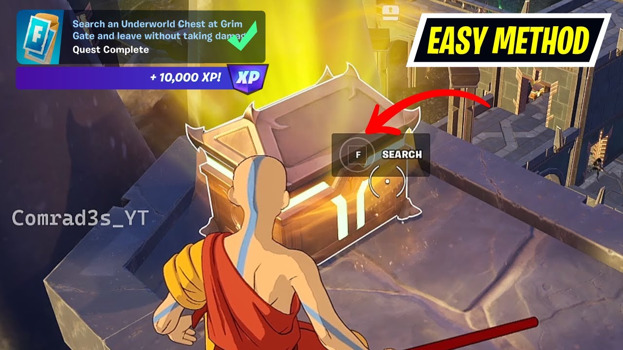 Search an Underworld Chest at Grim Gate and leave without taking damage Fortnite