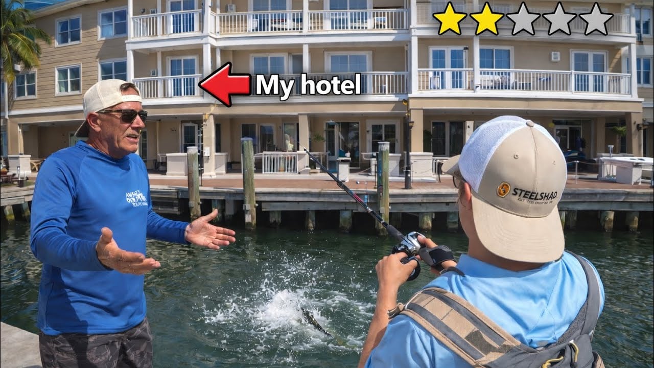 Fishing at My Hotel Then the ANGRY Dock master Did This! 