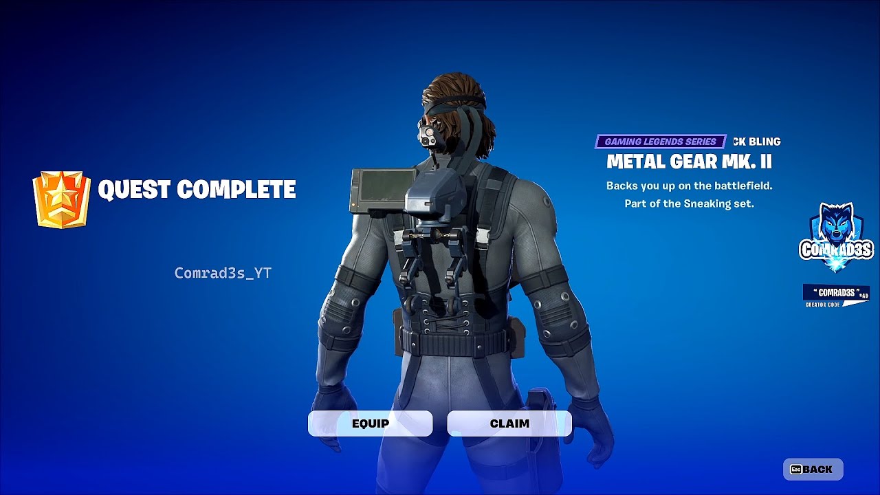 How to EASILY Use EMP Stealth Camo Fortnite - How to unlock Metal Gear MK II Back Bling in Fortnite