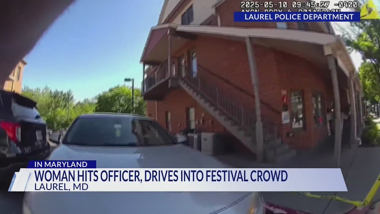 Woman arrested after driving into festival crowd in Laurel, police say