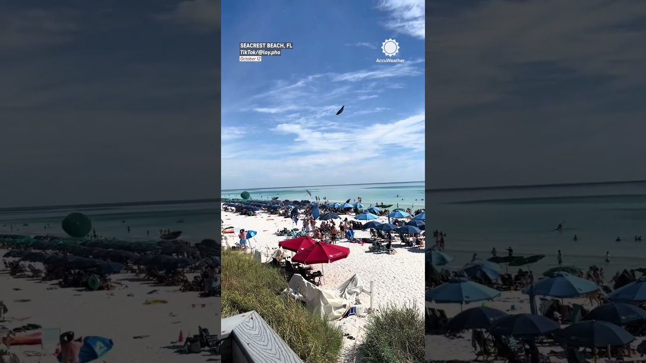 Wild Windstorm Sends Umbrellas Flying