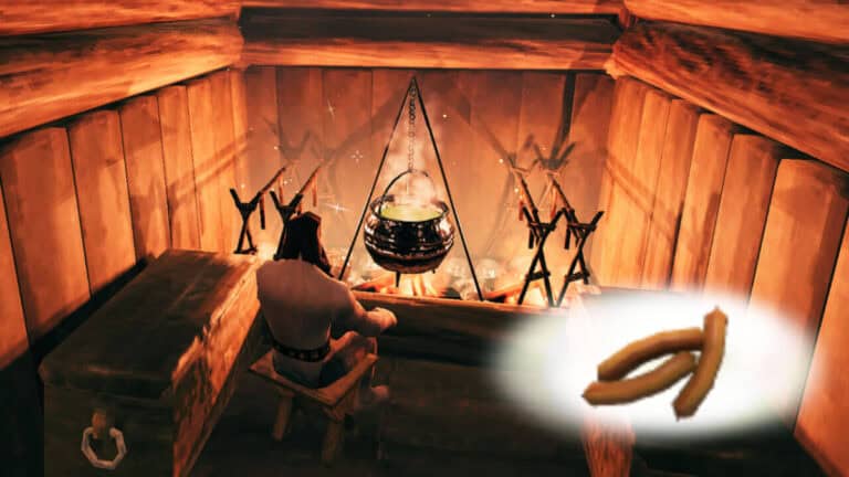 Valheim Sausage Cooking Guide to Make Your Own Tasty Links A player cookes sausages at a fire in Valheim