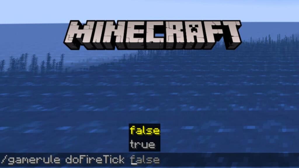 The player uses a command to turn off fire spread in Minecraft