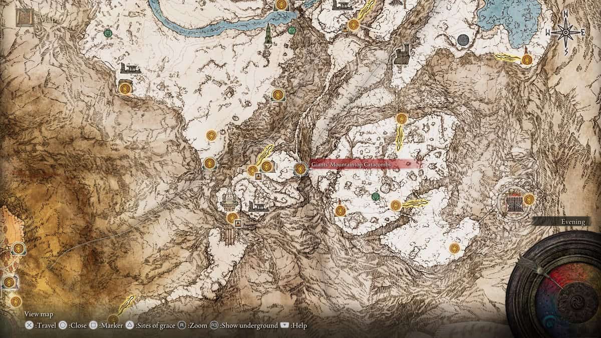 deathroot in giants mountaintop catacombs elden ring dungeon