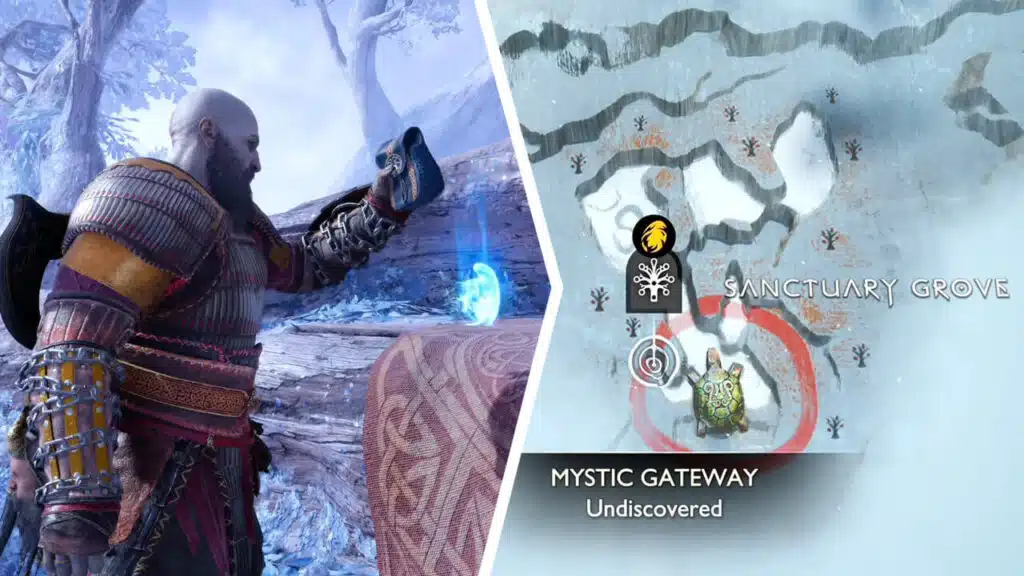 Kratos Unlocking Access to Sanctuary Grove in God of War Ragnarok