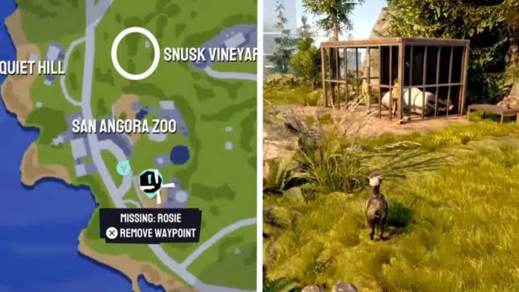 A map leading to Rosie in Goat Simulator 3