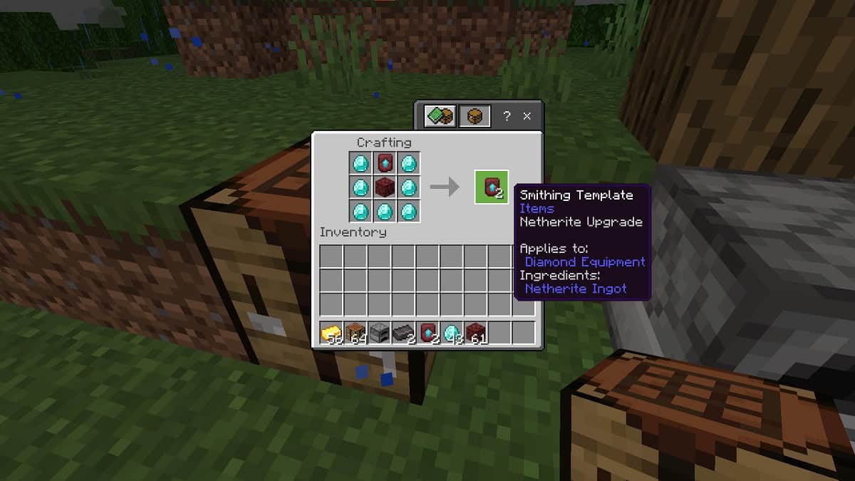 crafting netherite upgrade smithing template