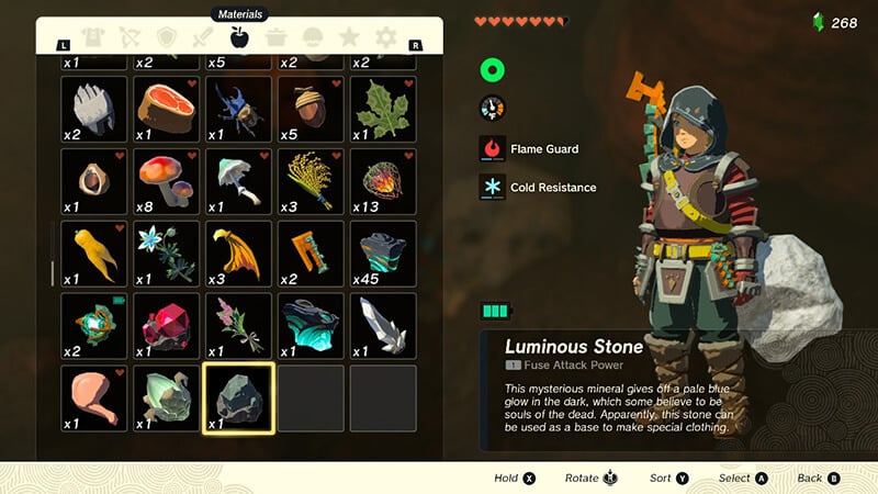 Luminous Stone in Zelda Tears of the Kingdom