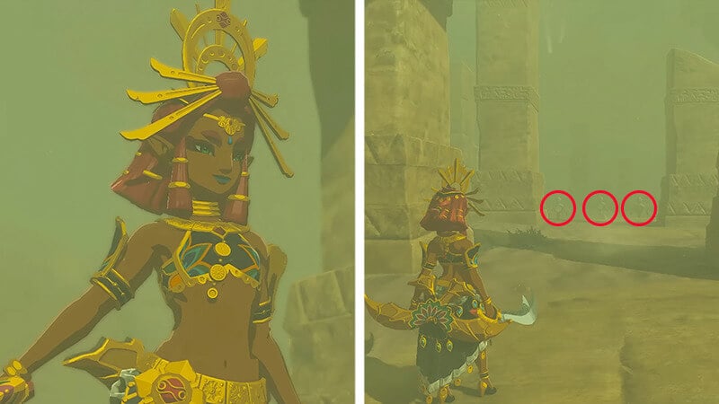 Shooting Targets with Riju Using Lightning Imbued Arrows in Zelda TotK