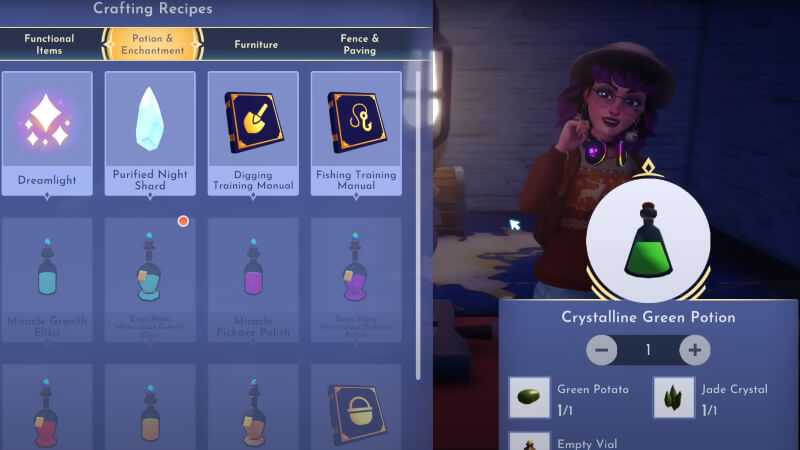 Crystalline Green Potion in Dreamlight Valley.