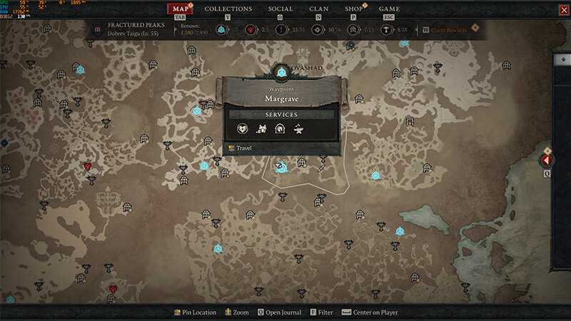 Margrave Waypoint Map