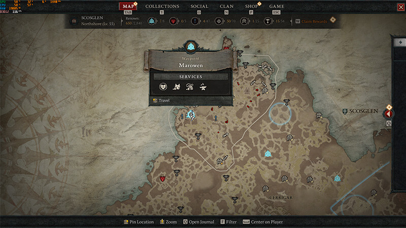 Marowen Waypoint Map