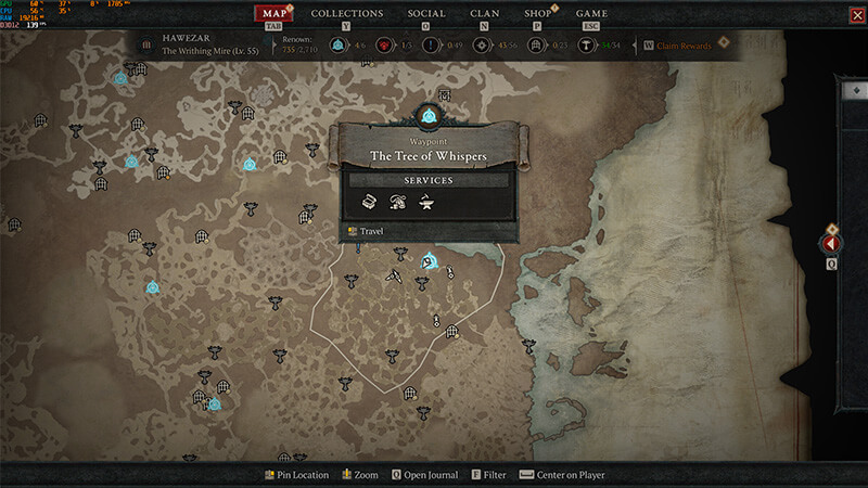 The Tree of Whispers Waypoint Map