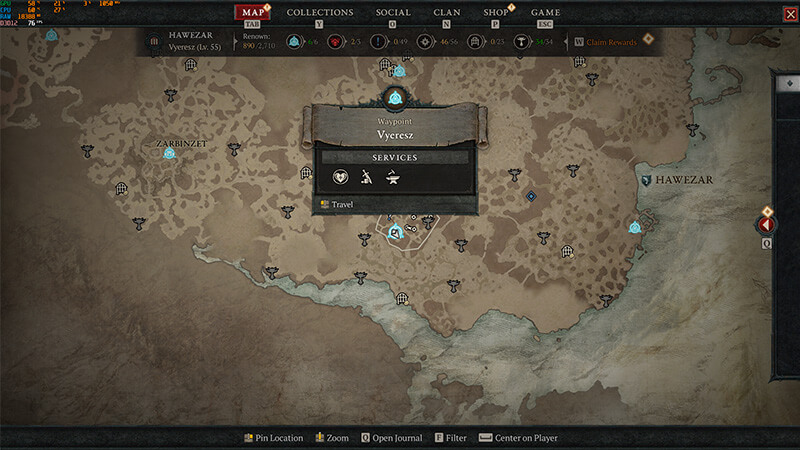 Vyeresz Location