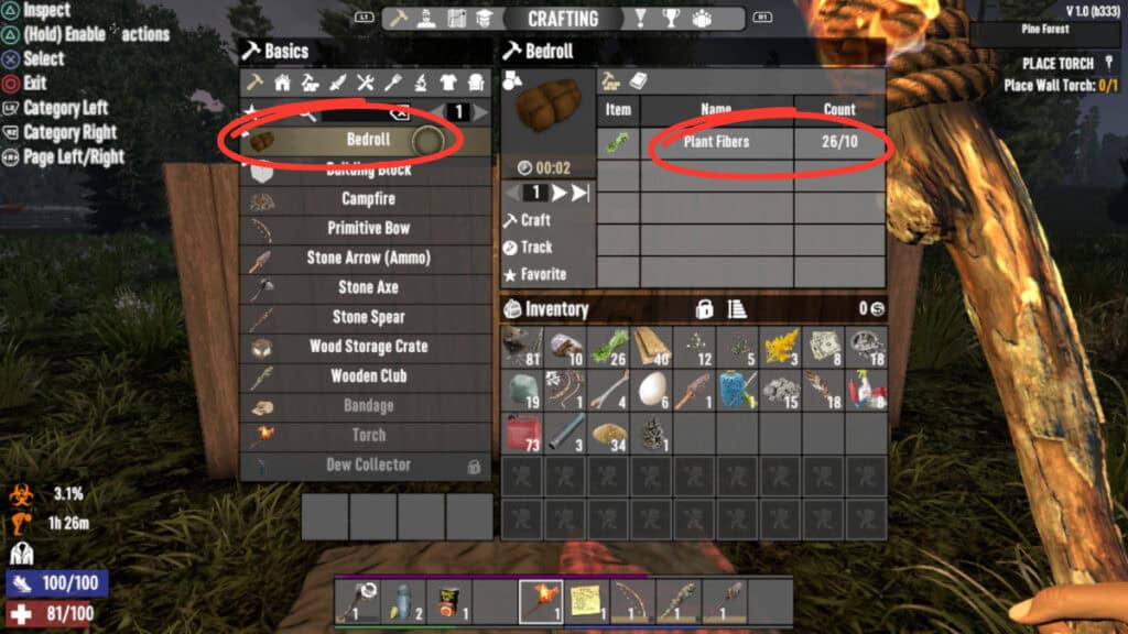 how to craft bedroll 7 days to die