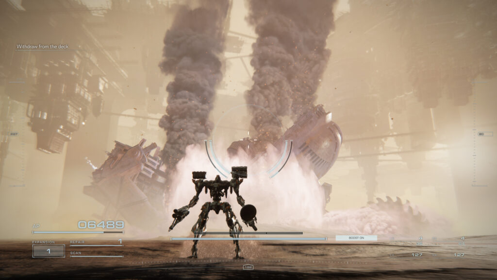 How To Beat the Mining Ship Mission and Strider in Armored Core 6 The Strider boss crashes in Armored Core 6