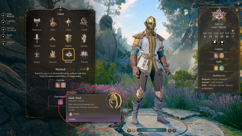 The Blade Ward spell in the new game by Larian Studios