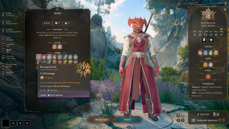 Sorcerer spells in Baldur's Gate 3, part of the best Sorcerer class build