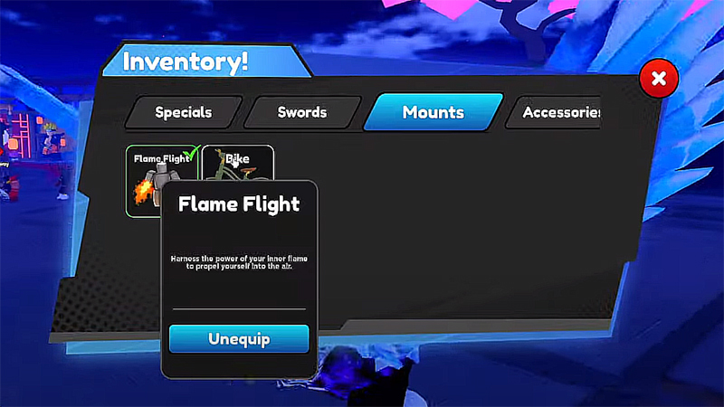 Flame Flight in Anime Fighting Simulator X