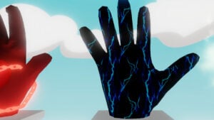 A close-up of the Chain Glove in Roblox Slap Battles