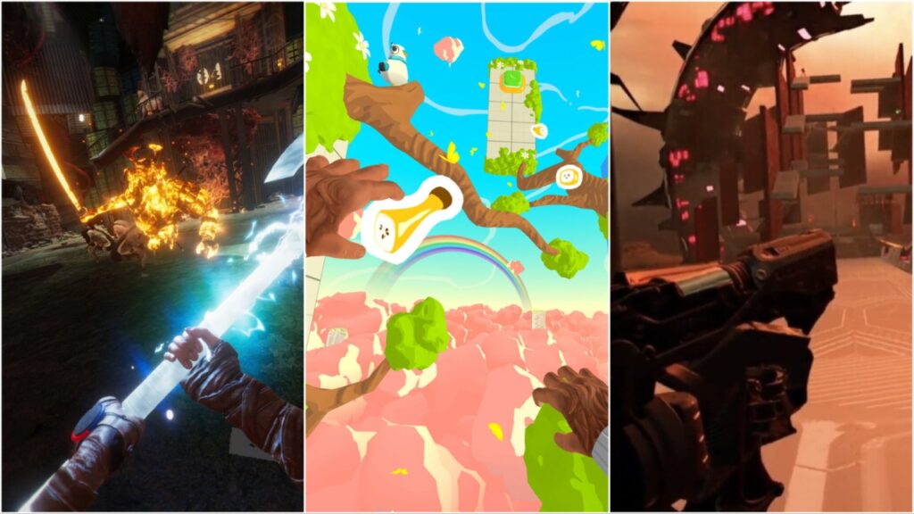 Best 5 VR Games Coming in September 2023 A collage of upcoming VR games