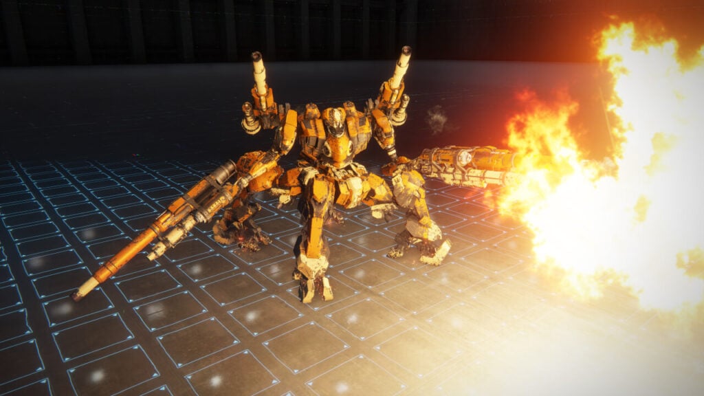 A tetra firing in Armored Core 6