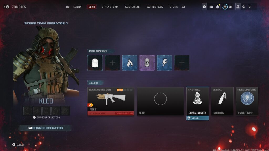 MWZ Loadout Screen