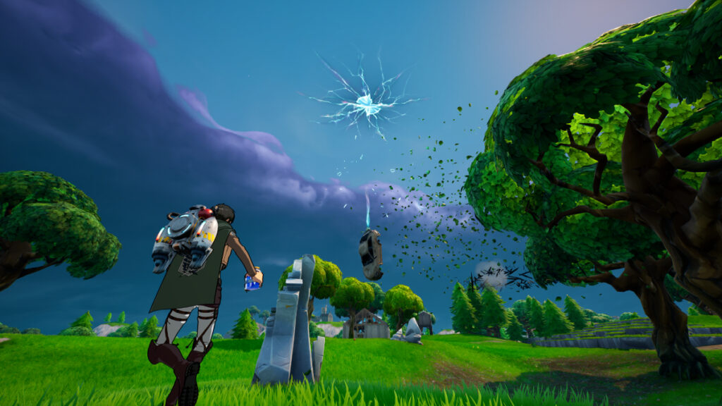 Eren Jeager watching a Junk Car Falling Down From The Rift
