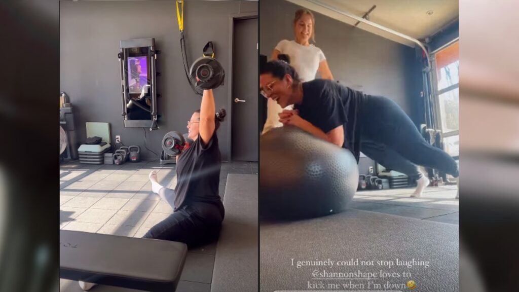 Excerpts from Ashley Graham's workout video.
