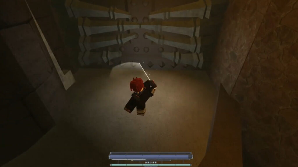A character attacks a Skeleton Key wall in Deepwoken
