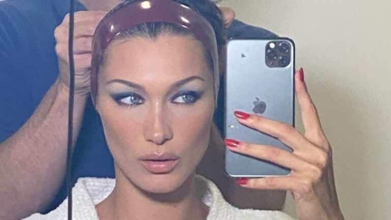 Bella Hadid Lets It All Show in Daring Mesh Top, Fans Beg, ‘Just Wear a Bra’ Bella Hadid clicks a selfie