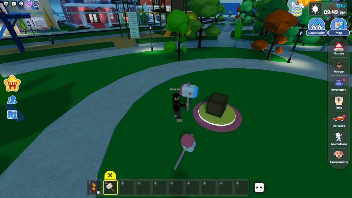 breaking a crate with a hammer in livetopia