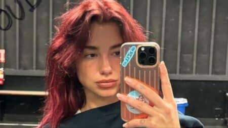 Dua Lipa clicks a selfie