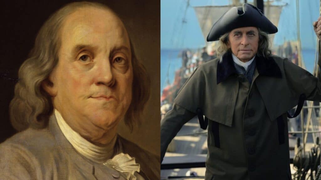 Benjamin Franklin and Michael Douglas