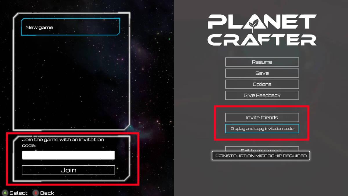 Starting a coop mode in The Planet Crafter.