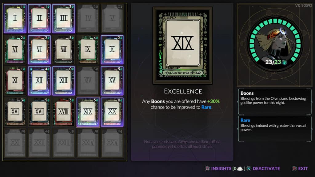 The Excellence Arcana Card Hades 2.