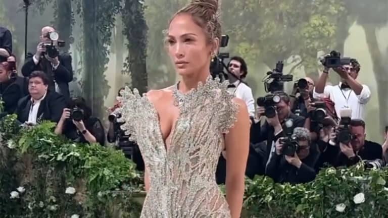 Jennifer Lopez 2024 Met Gala Look Receives Criticism Jennifer Lopez Arrives at 2024 Met Gala in Crystal Butterfly Wings