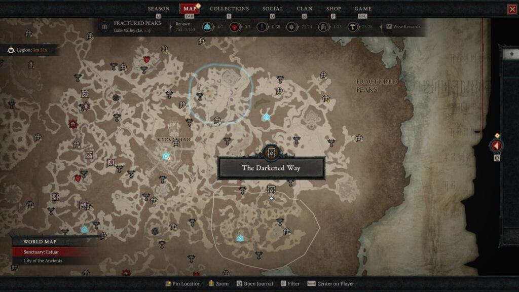 Diablo 4 darkened way location