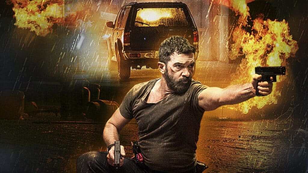 Antonio Banderas Drags This Silly B-Movie Onto Netflix’s Top Ten The poster for Security starring Antonio Banderas